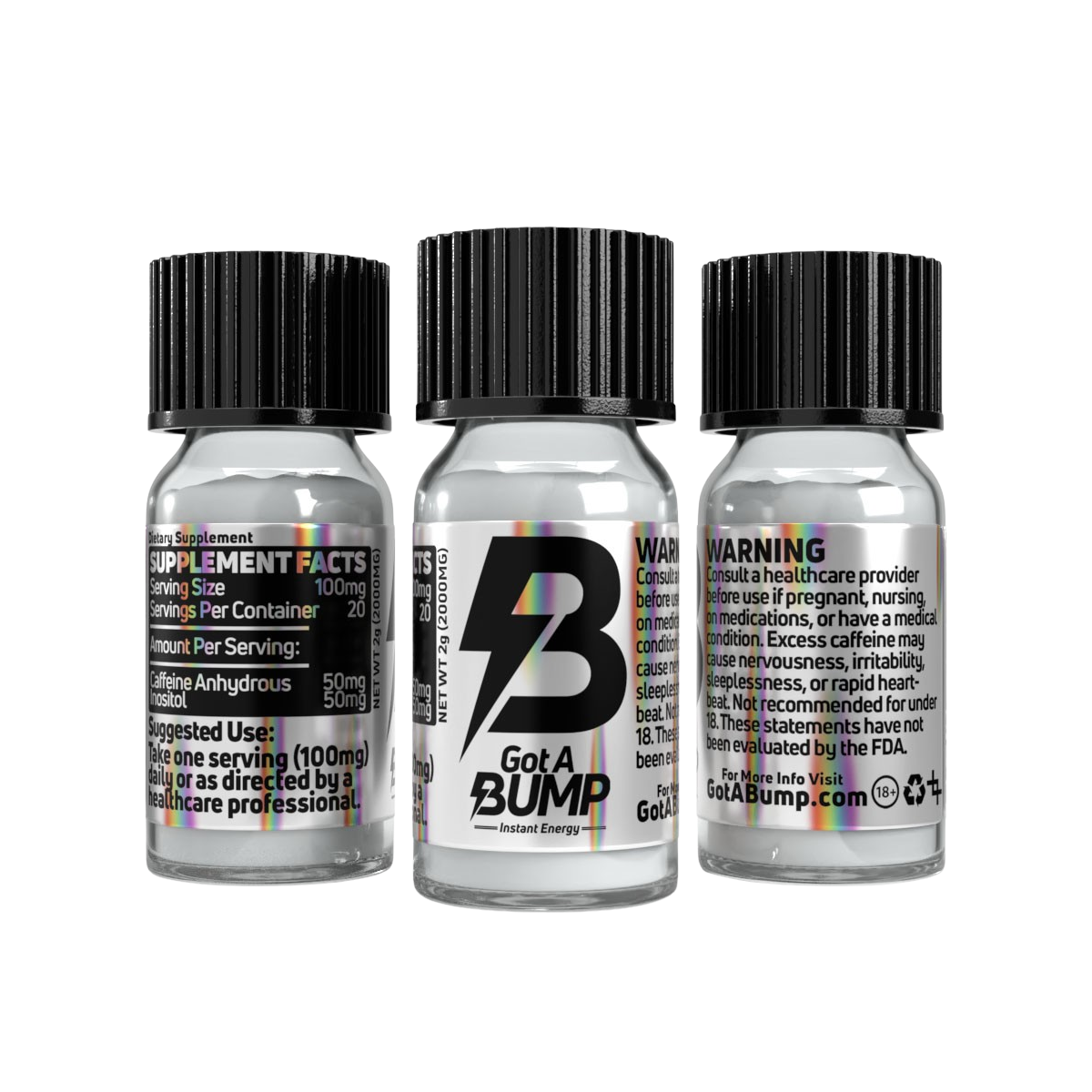 BUMP Energy™ Powder - 2g Container (1000mg Caffeine Per Vial) (TikTok)